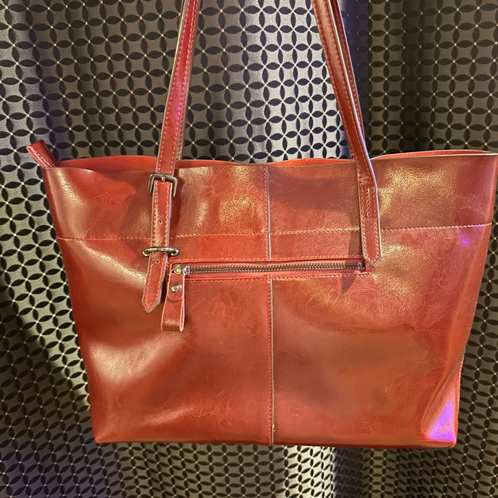 Elegant Burgundy Tote Bag - Picture 6 of 13